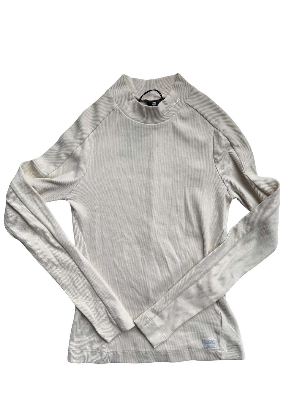 G-Star RAW NWT G-Star Slim Rib Mock Top Chalk Womens Size small